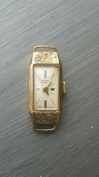 Vintage Solid Gold Ladies Rotary Swiss Watch Case 5g 17 Jewels