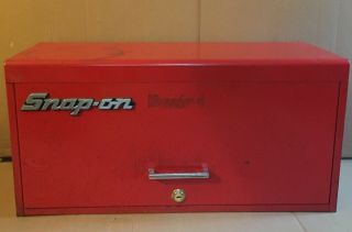 Red Vintage Snap On Folding Lock Tool Box Chest 3 Drawer With Keys