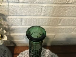 Vintage Green Hobnail Italian Art Glass Empoli Decanter Genie Bottle 21.  9” 5