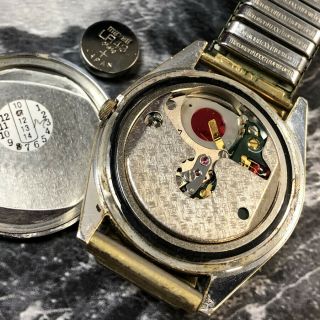 Vintage 1977 JAPAN SEIKO KING Twin Quartz 4821 - 8000 Men ' s Gold Watch from Japan 10