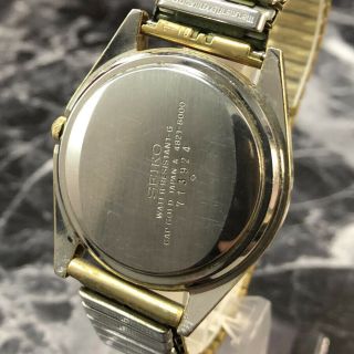 Vintage 1977 JAPAN SEIKO KING Twin Quartz 4821 - 8000 Men ' s Gold Watch from Japan 9