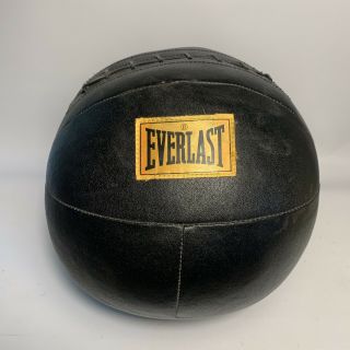 Vintage Everlast Leather 8 Lb Exercise Training Weight Medicine Ball