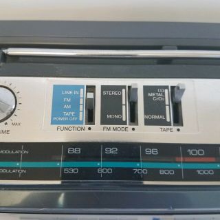 Vintage Aiwa Stereo CS - W220 Boombox Radio Cassette Recorder Dubbing Continuous 3