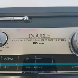 Vintage Aiwa Stereo CS - W220 Boombox Radio Cassette Recorder Dubbing Continuous 4