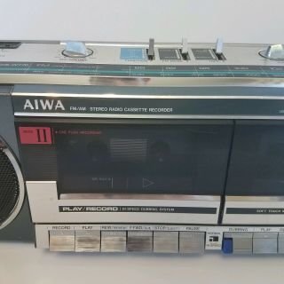 Vintage Aiwa Stereo CS - W220 Boombox Radio Cassette Recorder Dubbing Continuous 5
