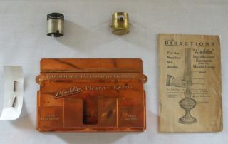 Model 6 Vintage Aladdin Lamp Copper Plated Match Holder w/Accessories 2
