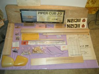 Vintage Sig Rc - 3 Piper Cub J - 3 Kit 71 " Rc Radio Control Model Airplane Complete