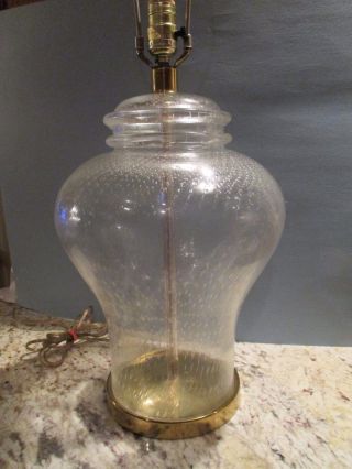 Paul Hanson Glass Rain Drop Urn Ginger Jar Table Lamp Mid Century Modern