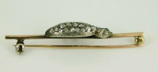 Antique Georgian 9k Gold & Sterling Rose Cut Diamond Quail Bird Pin / Brooch 4