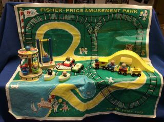 Fisher Price Amusement Park 932 1963 19 Pc Set Vintage Toy