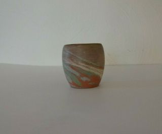 Rare Niloak Swirl Mission Ware Mini Vase Vintage Antique Miniature Clay Pottery