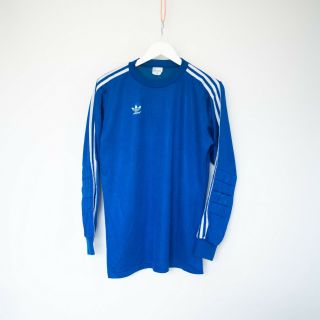 Adidas West Germany Blue Padded Goalkeeper Vintage Retro Football Shirt