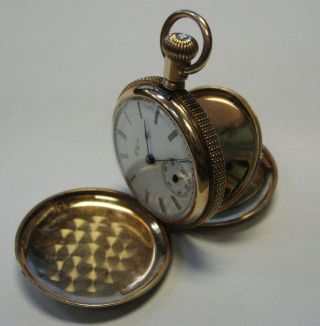 Stunning 1894 Elgin 10k Gold Pocket Watch 11 Jewels Size Os Serial 5499055