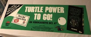 Vintage Tmnt Mutant Turtles Video Store Poster Pizza Hut 1990 Golden Harvest