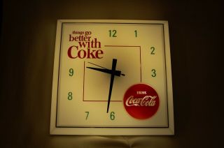 Vintage Coca Cola Clock 1965 Advertising Coke Sign Electric Hanover