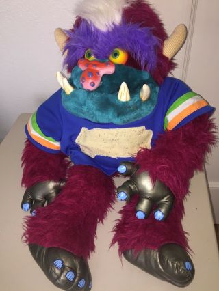 My Pet Monster Football Amtoy 1986 Vintage Doll Scary Plush Stuffed Animal