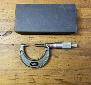 Vintage Mitutoyo Point Micrometer 112 - 225 • Precision Machinist Measuring Tools