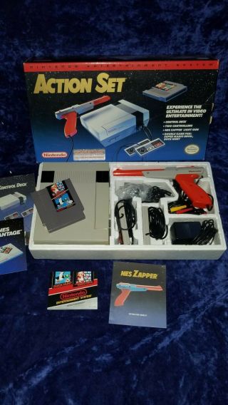 Vintage Nintendo Nes Action Set Complete System Bundle,  Nes Advantage