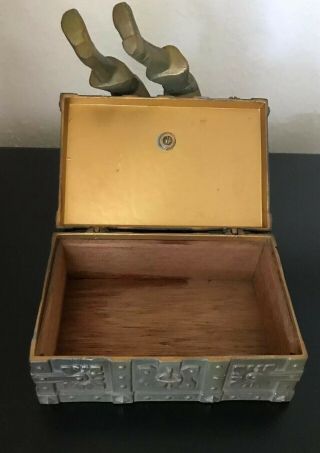 Antique JB Hirsch Foundry “Pirate on a Treasure Chest” Bookend/Trinket Box 1920s 6