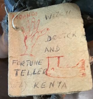 Old Kenya Waranga Witch And Fortune Teller Carved Ebony Statue Signed 9
