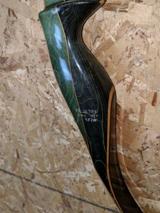 Bear Archery GREEN & BLACK Grizzly Recurve Bow Right Hand 58” 45X RARE 3