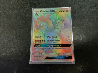Charizard Gx Secret Rainbow Hyper Rare Pokemon Card Burning Shadows 150/147 Nm