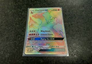 Charizard GX Secret Rainbow Hyper Rare Pokemon Card Burning Shadows 150/147 NM 2