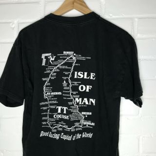 Vintage Isle Of Man TT Races Motor Sports Bikes Black Size Medium Tee Shirt 3