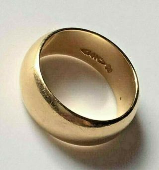 Antique Victorian 14k Solid Gold Wedding Band Ring 7mm Wide 6.  33g Sz 5.  5,  585 Nr