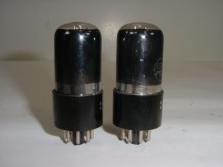 2 Vintage Ken - Rad JAN CKR 6SN7GT VT - 231 Black Glass Copper Rod Amp Tube Pair 3
