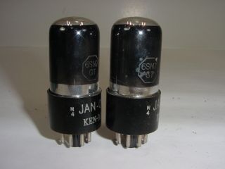 2 Vintage Ken - Rad JAN CKR 6SN7GT VT - 231 Black Glass Copper Rod Amp Tube Pair 4