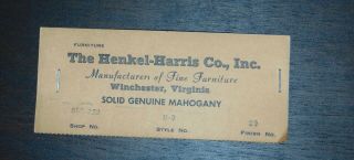 Vintage 1970 ' s HENKEL - HARRIS Mahogany Jewelry Box Winchester VA 12