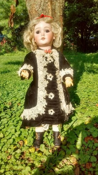 Antique German Armand Marseilles Bisque Socket Head Queen Louise Doll 24 "