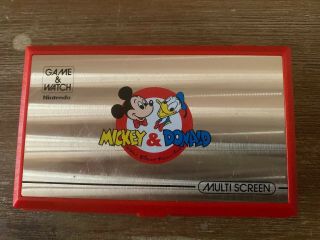 Vintage 1982 Nintendo Game & Watch Mickey & Donald Multi Screen Handheld Game