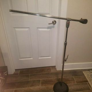 Vintage Atlas Sound Brooklyn Microphone Mic Boom Stand 3610 Cast Iron Base Mike