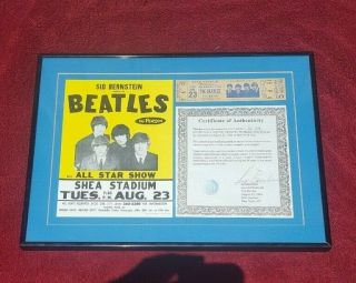 Vintage Beatles Concert Ticket Shea Stadium 1966