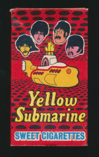 Beatles Very Rare Yellow Submarine Candy Cigarettes Box Only Nm W Inner Tray