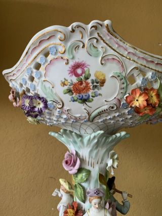 Volkstedt Dresden Sitzendorf ? Centrepiece Seldom Compote Bowl Figural Porcelain 3
