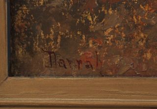 Lrg Antique FRANK DARRAH American Impressionist Wooded Landscape Oil Painting NR 6