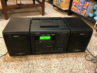 Vintage Sony Boombox Cfd - 600 Cd Compact Changer Disc Cassette Am/fm Nicely