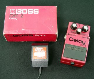 Vintage 1982 Boss Delay Dm - 2 Guitar Effects Pedal W/ Box & Cord Made In Japan