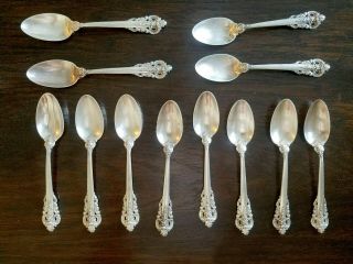 Wallace Sterling Grande Baroque (sterling,  1941) Teaspoons 12 Spoons Total