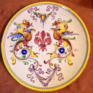 Vintage Pauls Italy Dragons Plate Charger 10 - 1/2 "