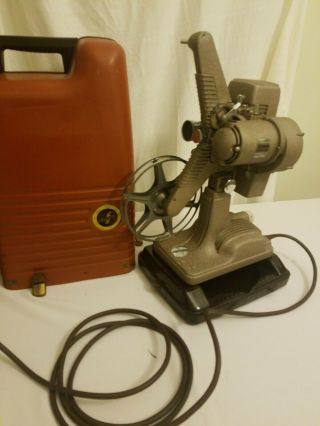 Vintage 16mm Film Movie Projector Revere Model 48 With Case,  Lamp,  Power