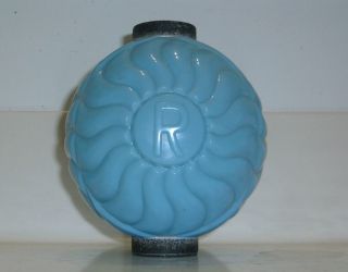 Rhf Blue Milk Glass Lightning Rod Weathervane Ball Globe Old Authentic Rare Htf