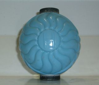 RHF Blue Milk Glass Lightning Rod Weathervane Ball Globe Old Authentic RARE HTF 2