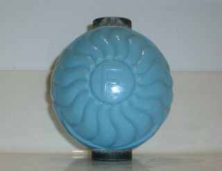 RHF Blue Milk Glass Lightning Rod Weathervane Ball Globe Old Authentic RARE HTF 3