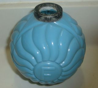 RHF Blue Milk Glass Lightning Rod Weathervane Ball Globe Old Authentic RARE HTF 4