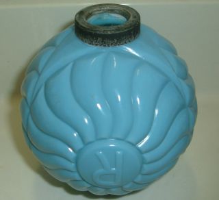 RHF Blue Milk Glass Lightning Rod Weathervane Ball Globe Old Authentic RARE HTF 6