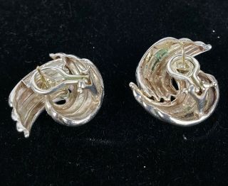 Tiffany & Co HUGE Vintage Sterling Silver Ribbed Leverback 13.  3 gr.  Earrings 4